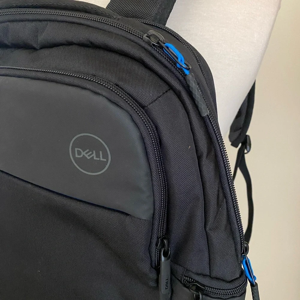 Dell Black Backpack with Blue Accents - Padded Laptop Pack